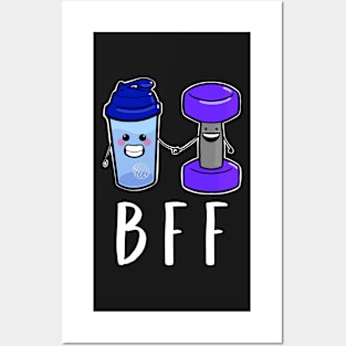 BFF Cute Protein Shaker And weights Posters and Art